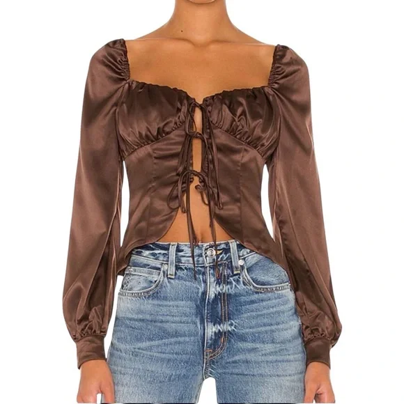 Majorelle Waldorf Top in Chocolate Brown Size M - Picture 8 of 8